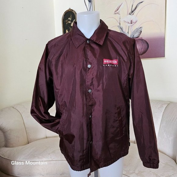 Brixton Maroon Windbreaker Jacket - Picture 2 of 13